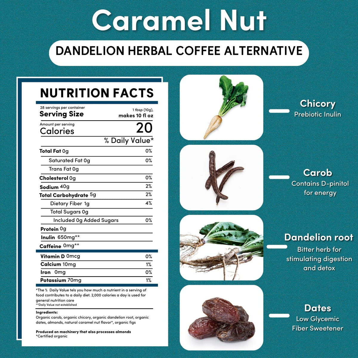 Dandelion Caramel Nut Chicory Herbal Coffee — product photo 8