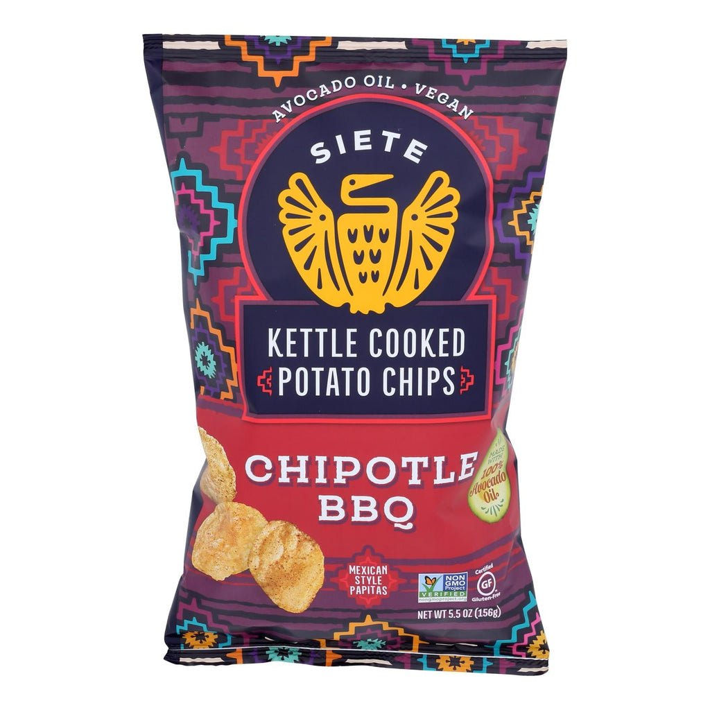 Siete Kettle Chip Chipotle BBQ, 5.5 Oz (Case of 6)