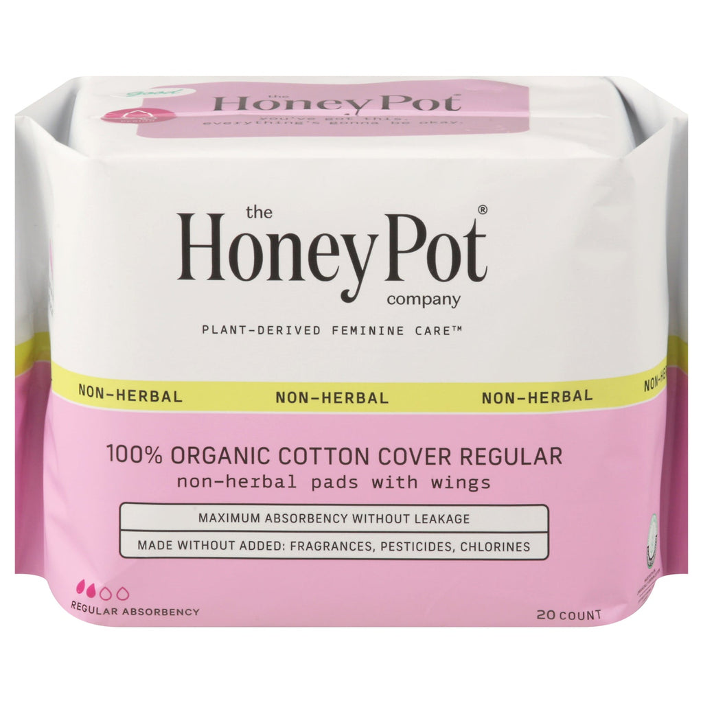 The Honey Pot Non-Herbal Regular Menstrual Pads, 20 ct