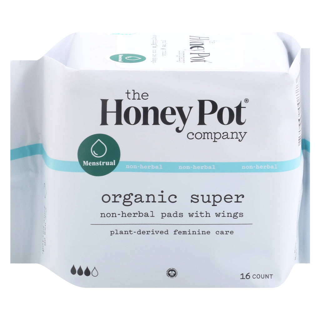 The Honey Pot Non-Herbal Super Menstrual Pads, 16 ct