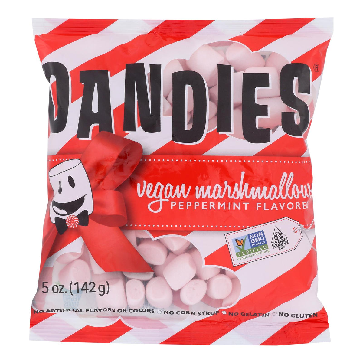Dandies Peppermint Marshmallows — Case of 10 (5 oz Bags)
