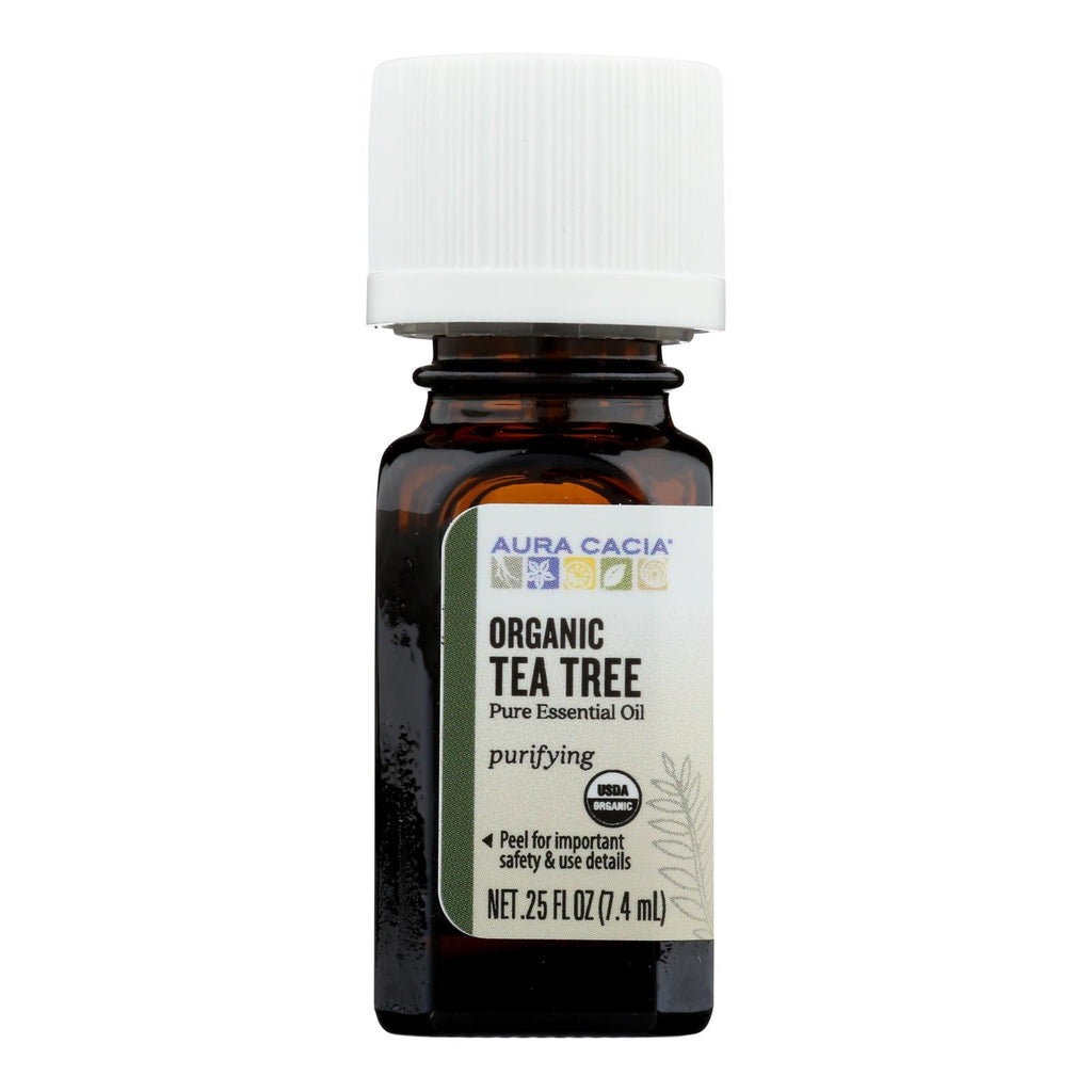 Aura Cacia Organic Tea Tree Essential Oil, 0.25 fl oz
