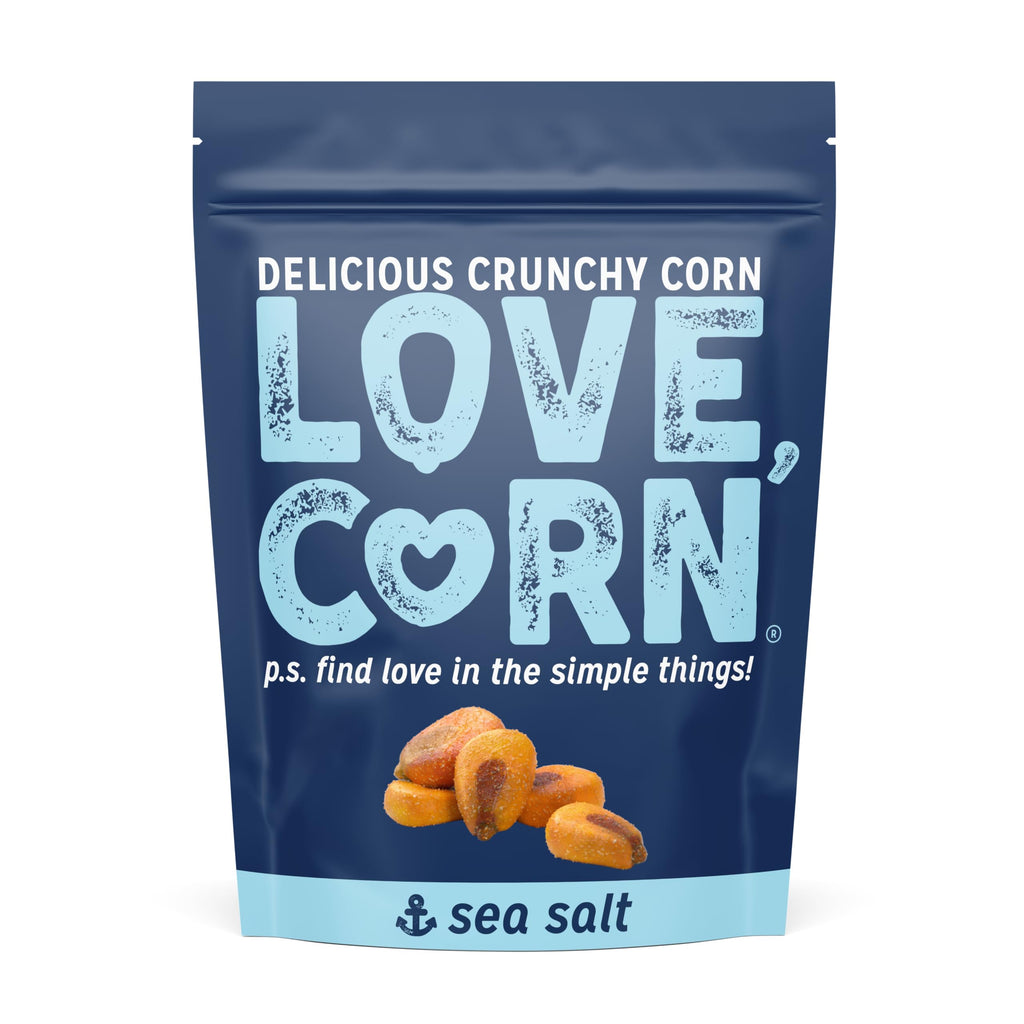 LOVE CORN Sea Salt Roasted Crunchy Corn, 4 oz (Case of 6)