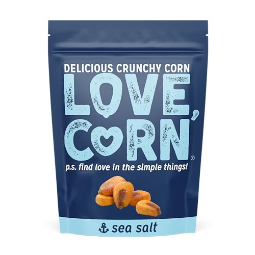LOVE CORN Sea Salt Roasted Crunchy Corn, 4 oz (Case of 6)