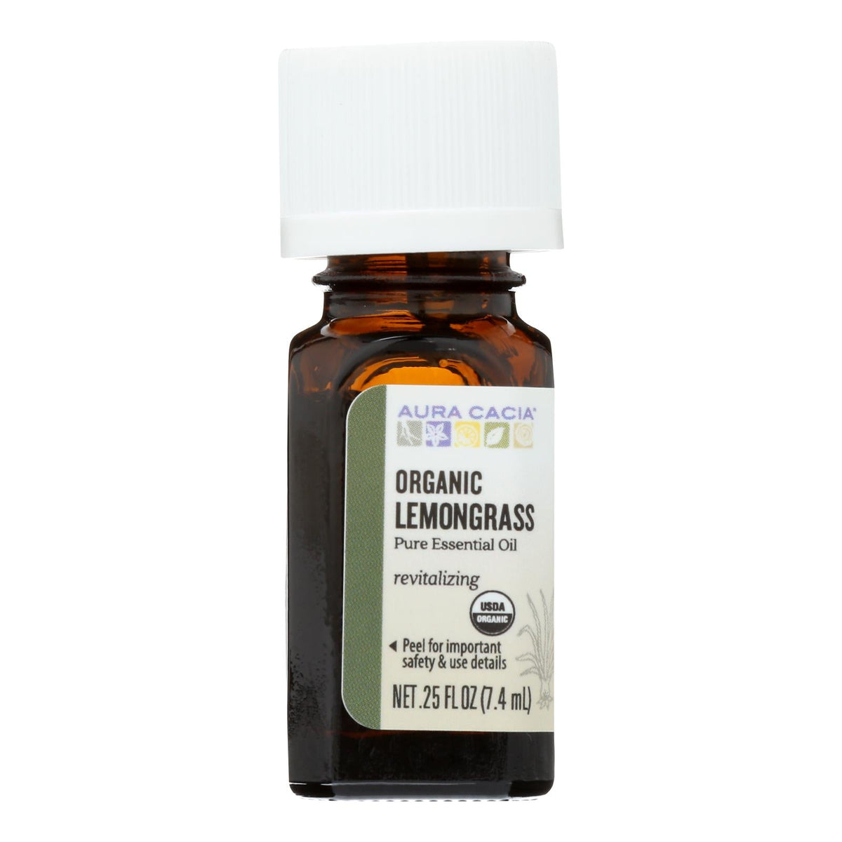 Aura Cacia Organic Lemongrass Essential Oil, 0.25 fl oz