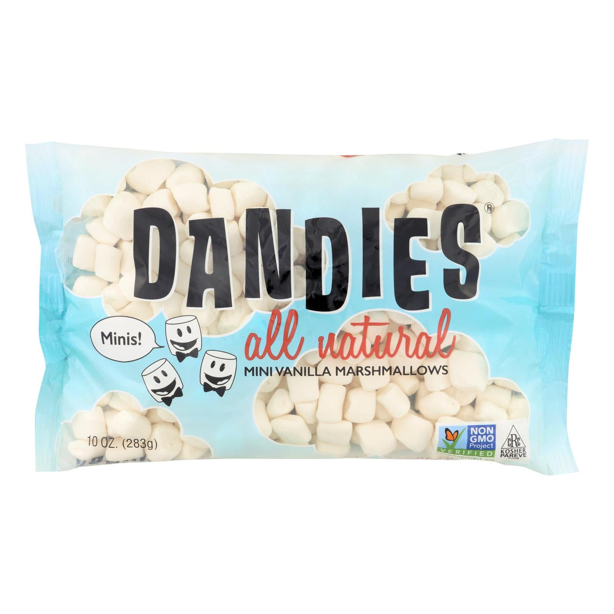 Dandies Vanilla Mini Marshmallows — Case of 12 (10 oz Bags)