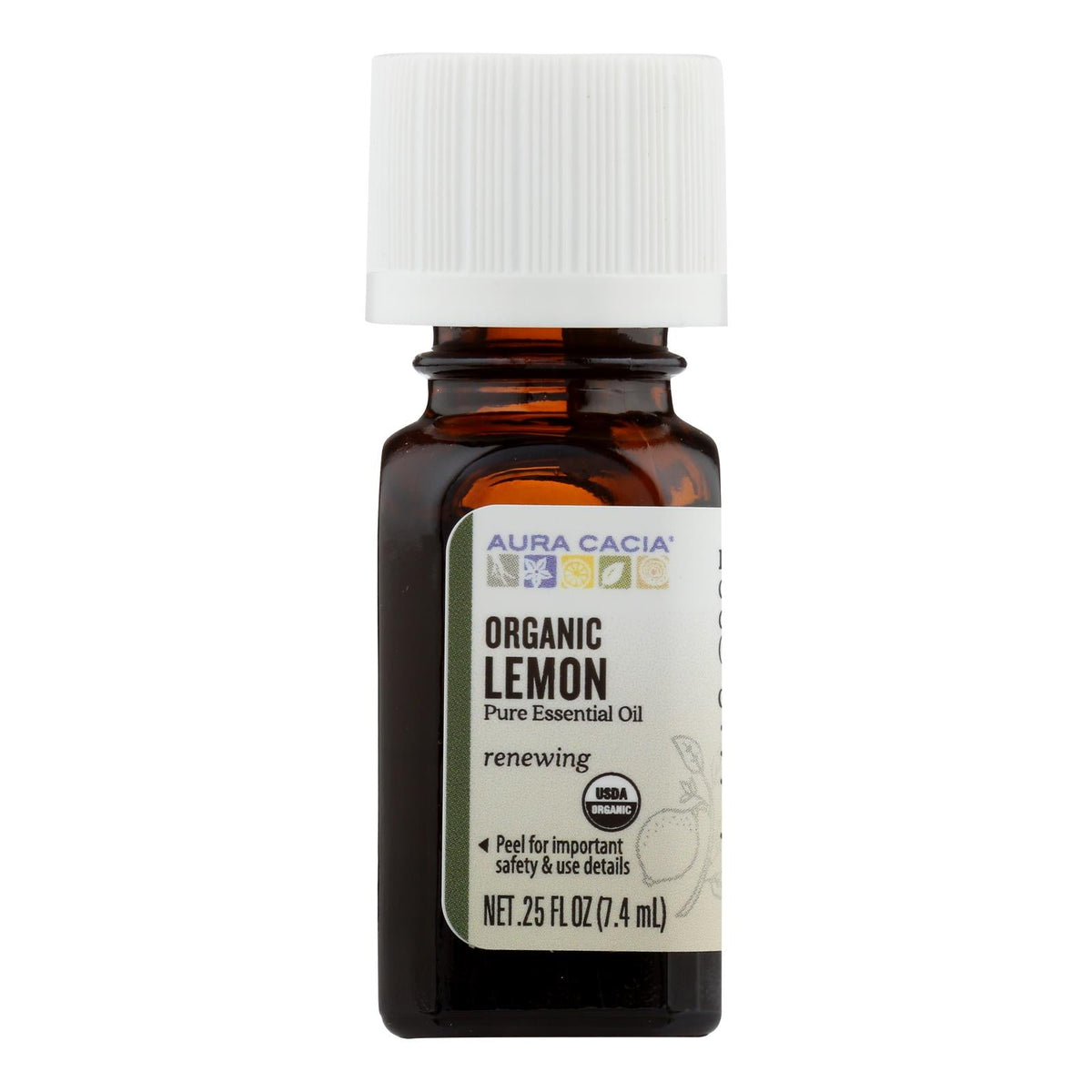 Aura Cacia Organic Lemon Essential Oil, 0.25 fl oz