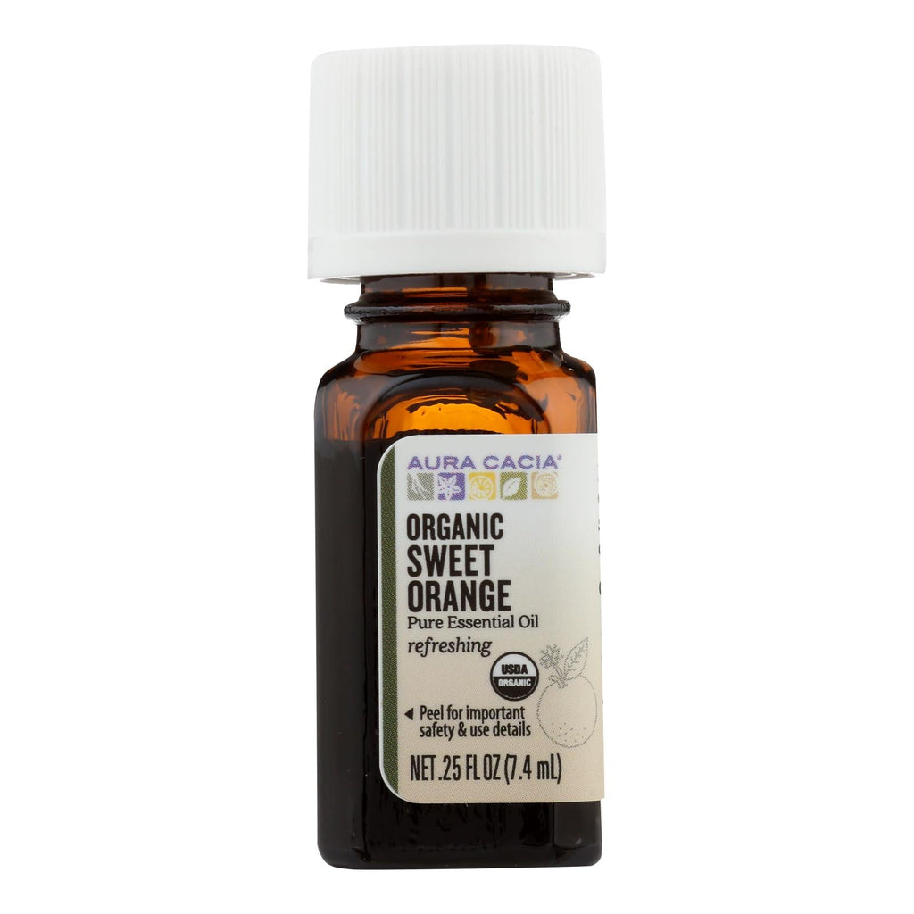 Aura Cacia Organic Sweet Orange Essential Oil, 0.25 fl oz