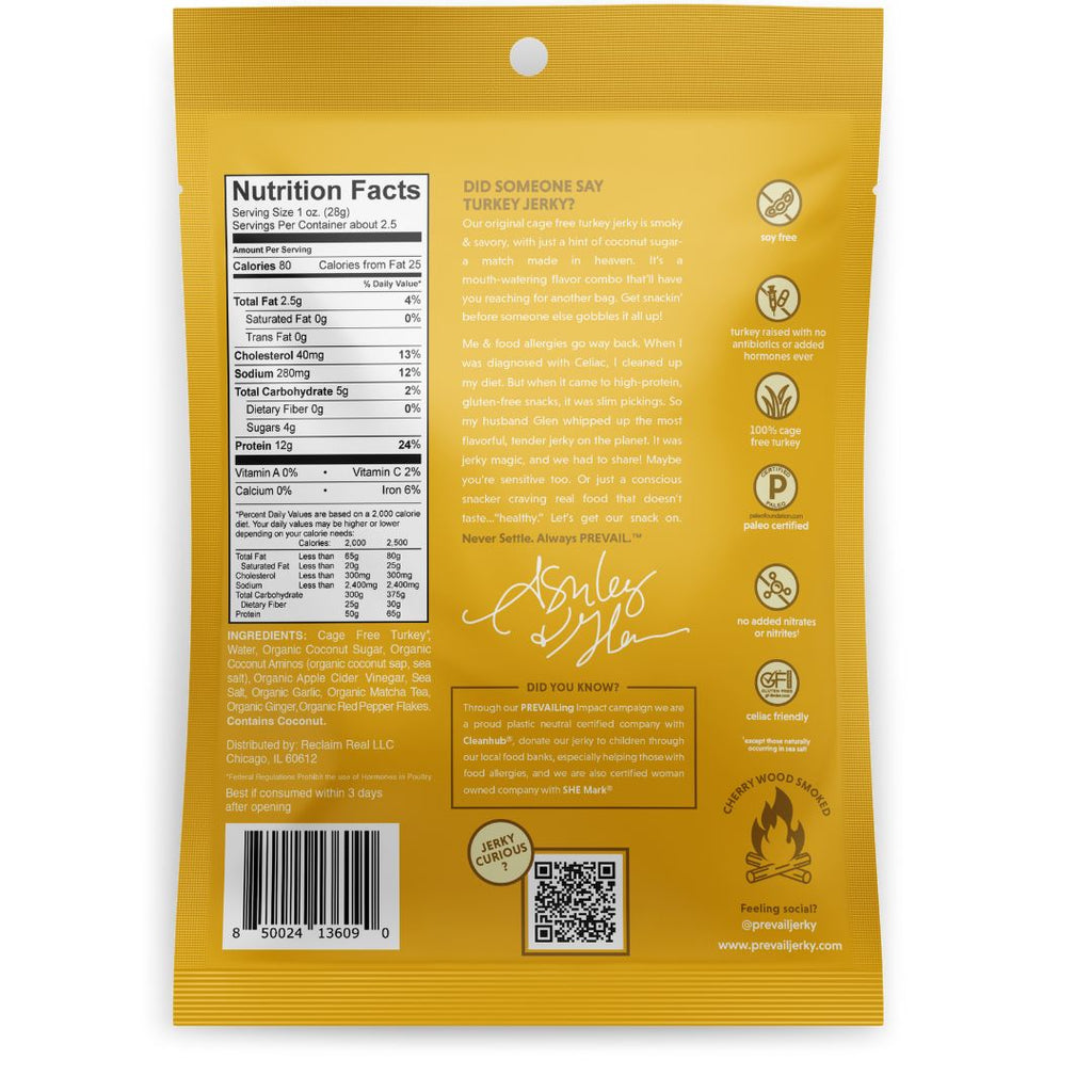 PREVAIL Original Smoked Turkey Jerky, 3 pack