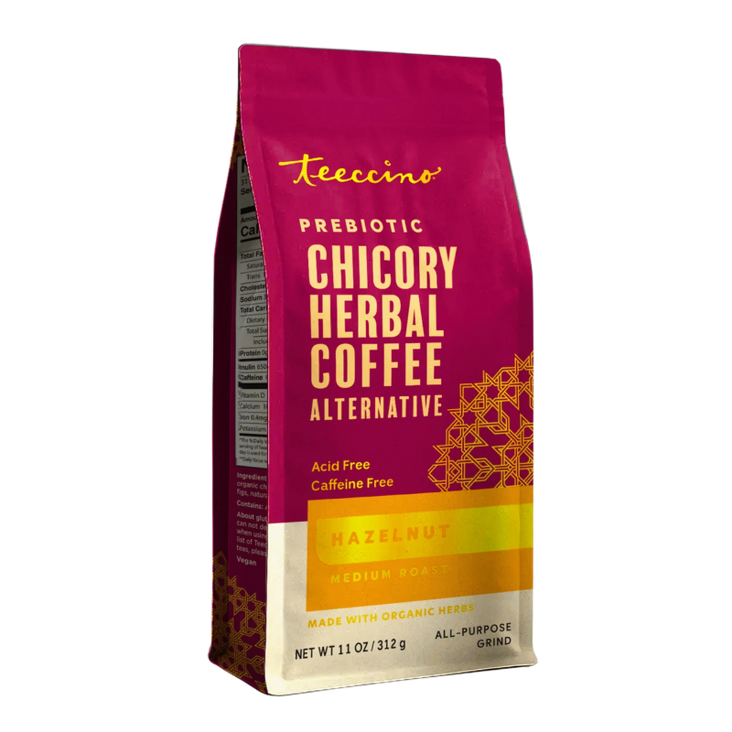 Hazelnut Chicory Herbal Coffee — front label, photo 1