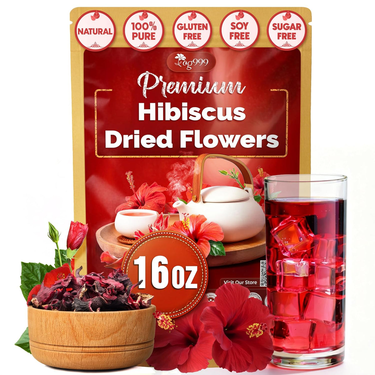 Hibiscus Dried Flowers Tea Bags