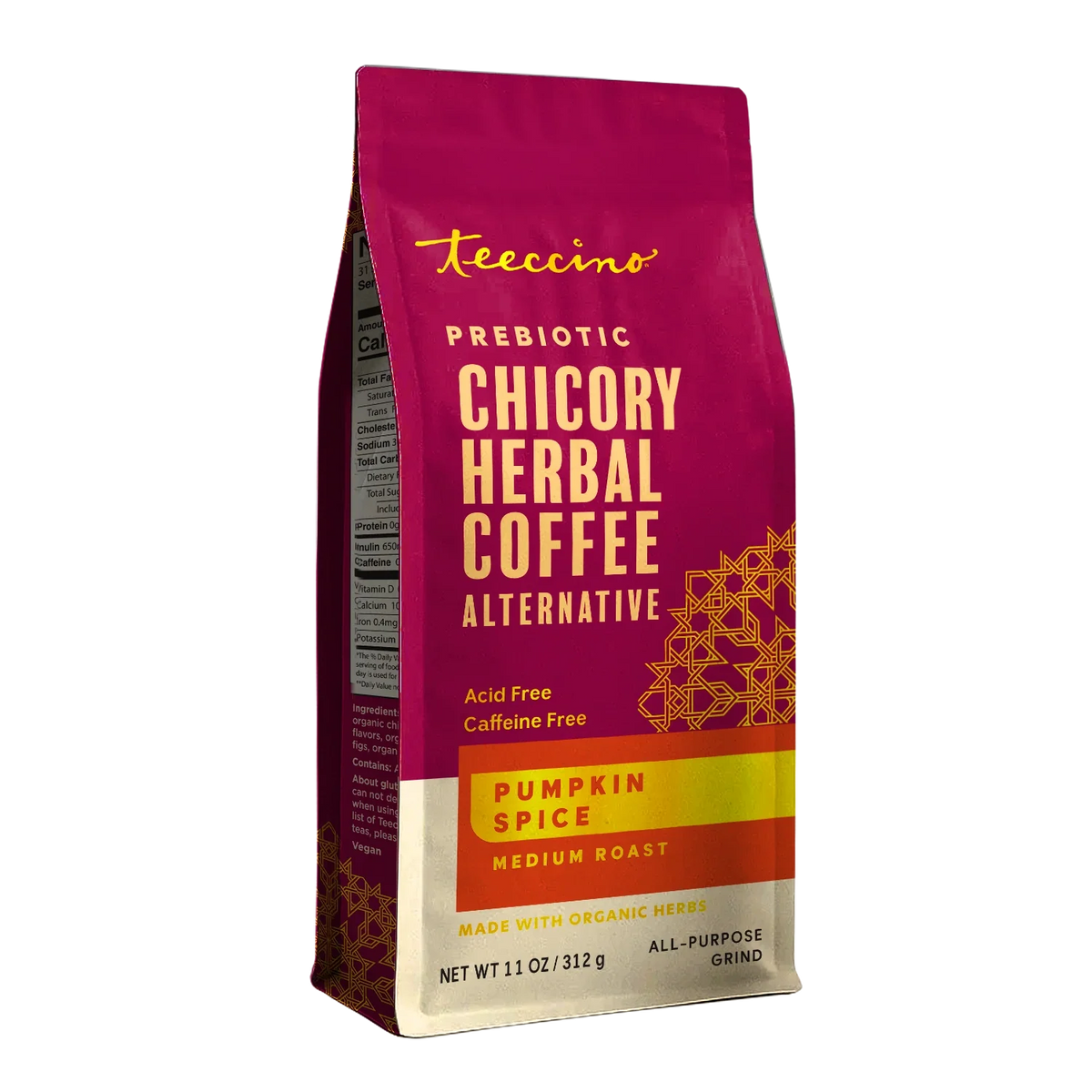 Pumpkin Spice Chicory Herbal Coffee — front label, photo 1
