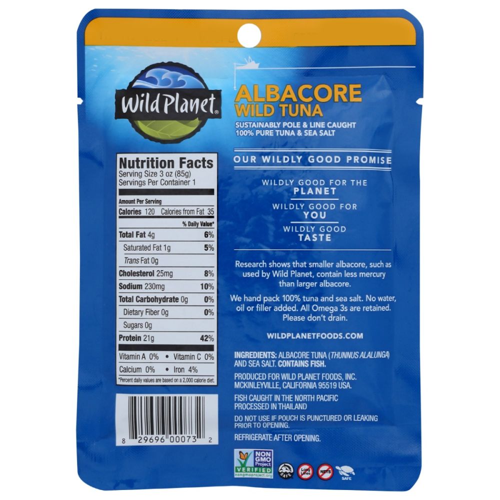 WILD PLANET: Wild Albacore Tuna Pouch, 3 oz