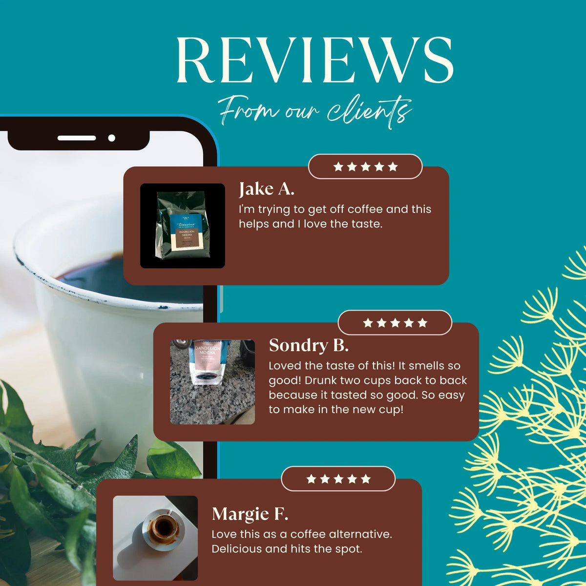 Dandelion Mocha Herbal Coffee — product photo 2