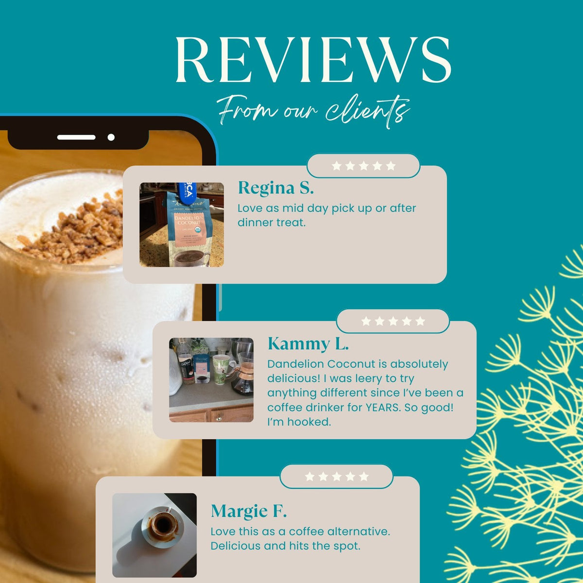 Dandelion Coconut Herbal Coffee — product photo 3
