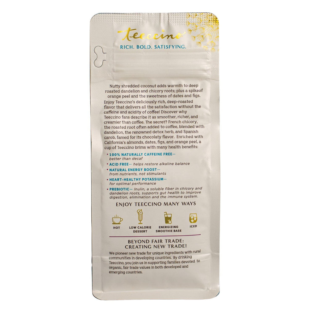 Dandelion Coconut Herbal Coffee — back label, photo 10
