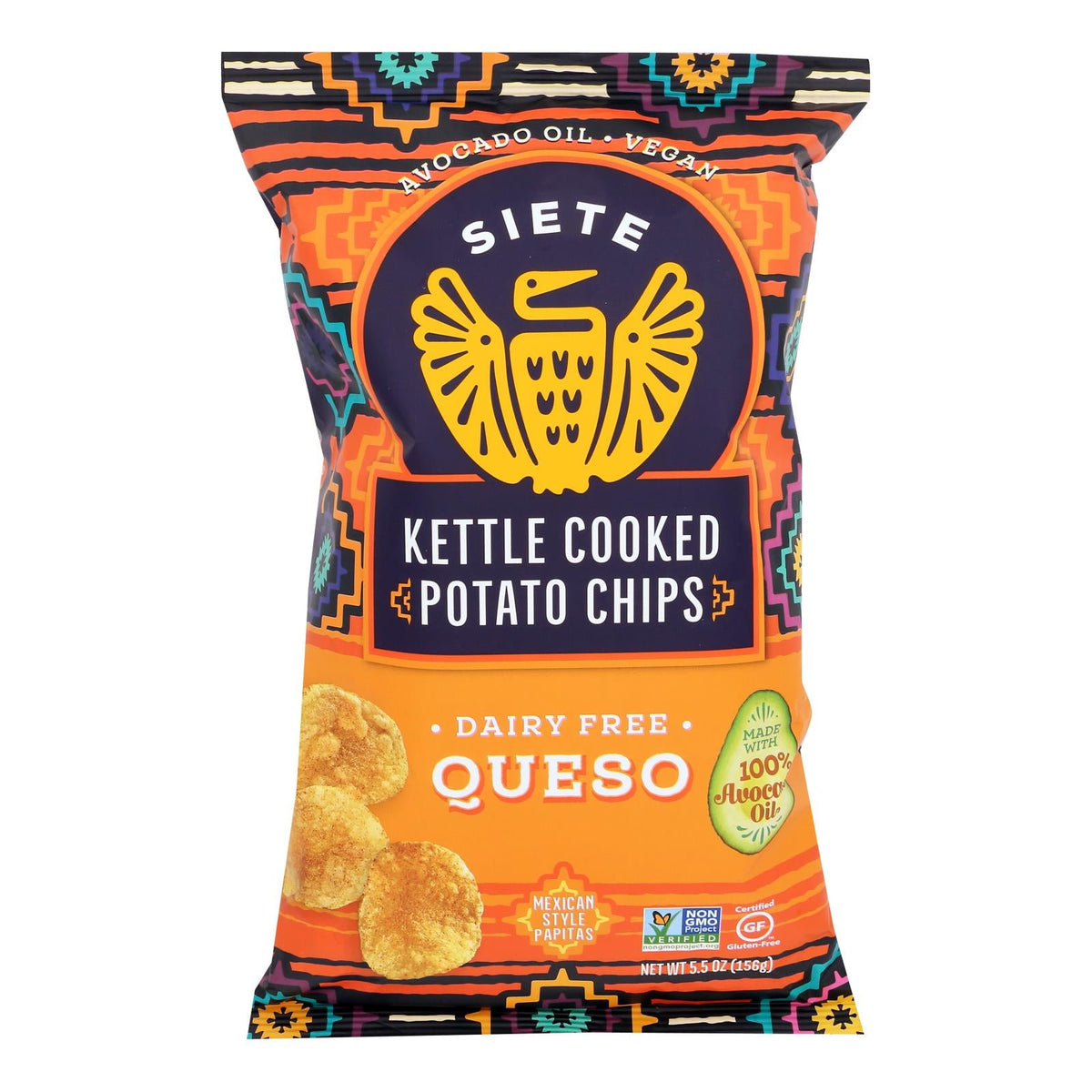 Siete Queso Kettle Chips, 5.5 oz (Case of 6)