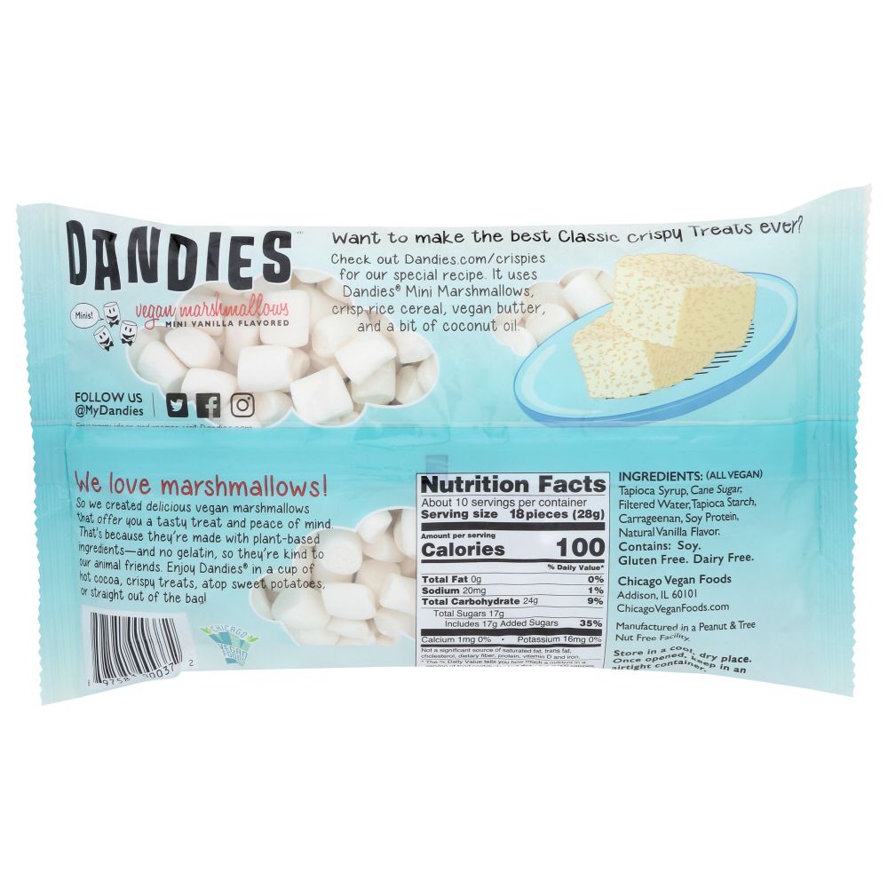 Dandies Vanilla Mini Marshmallows — 10 oz Bag