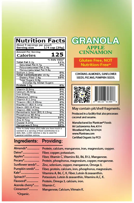 Granola - Apple Cinnamon (Grain-free, gluten-free with neither added sugar nor sweeteners)