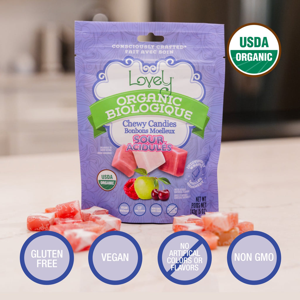Lovely Organic Sour Chewy Candies