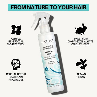 Pacifica Coconut Milk Leave on Detangling and Repair Spray  7 fl oz - New