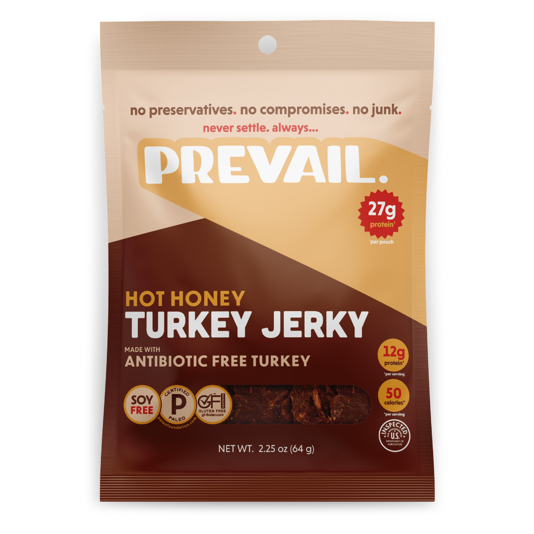PREVAIL Hot Honey Turkey Jerky, 3 pack