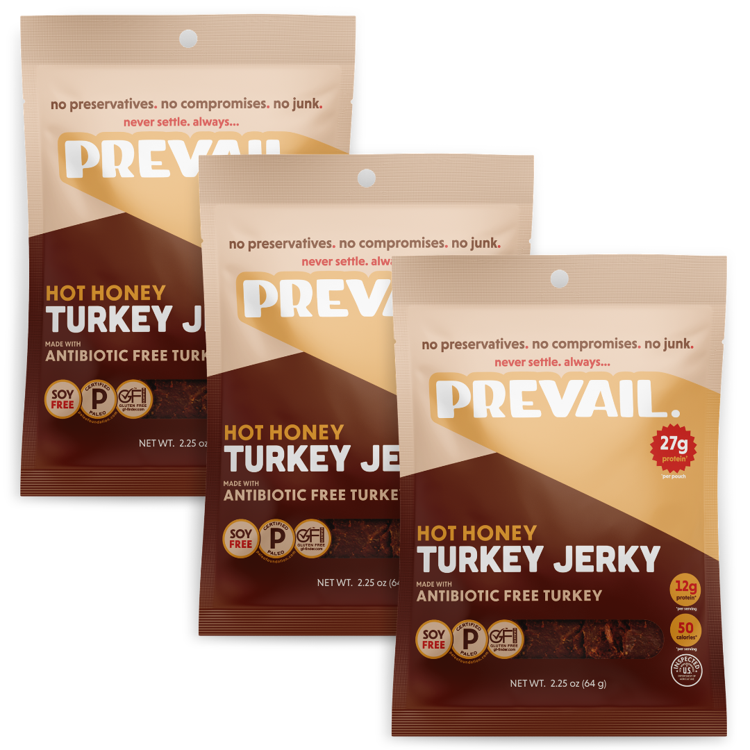 PREVAIL Hot Honey Turkey Jerky, 3 pack