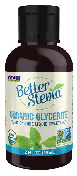NOW BetterStevia Glycerite, Organic — Stevia Liquid Sweetener
