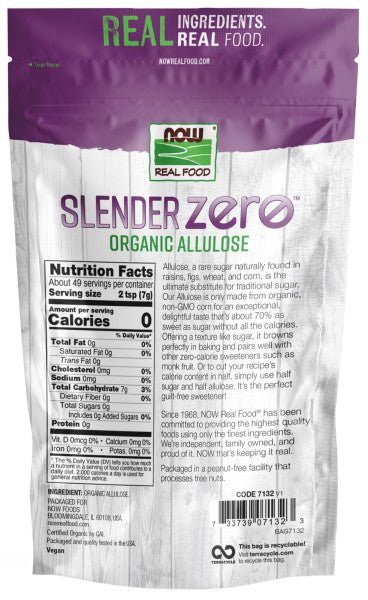 NOW Real Food Allulose Sweetener, Organic — Slender Zero