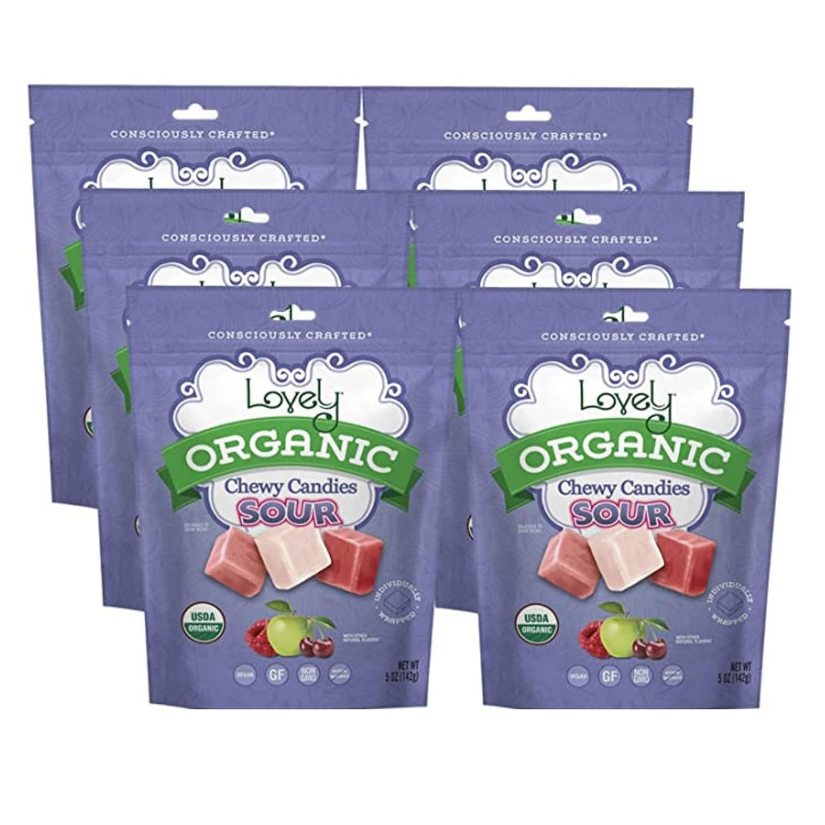 Lovely Organic Sour Chewy Candies