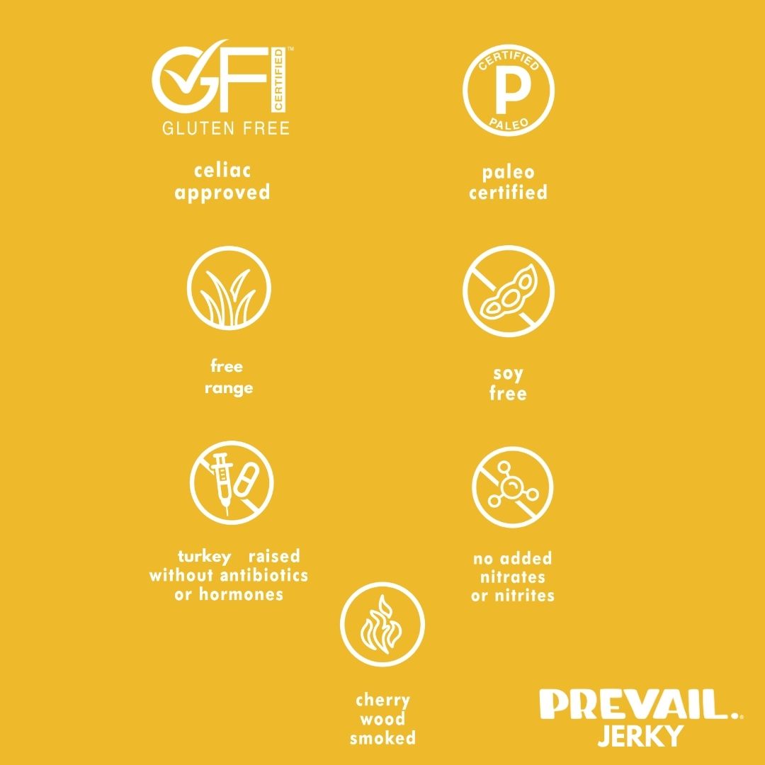 PREVAIL Original Turkey Jerky, Single Serve 1.25 oz (Pack of 8)