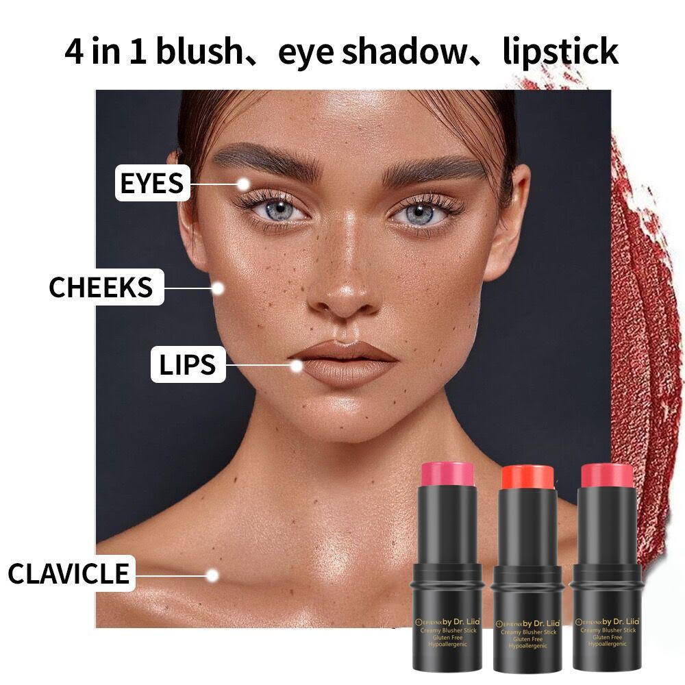 EpiLynx Cream Blush Stick for Cheeks, Lips & Eyes