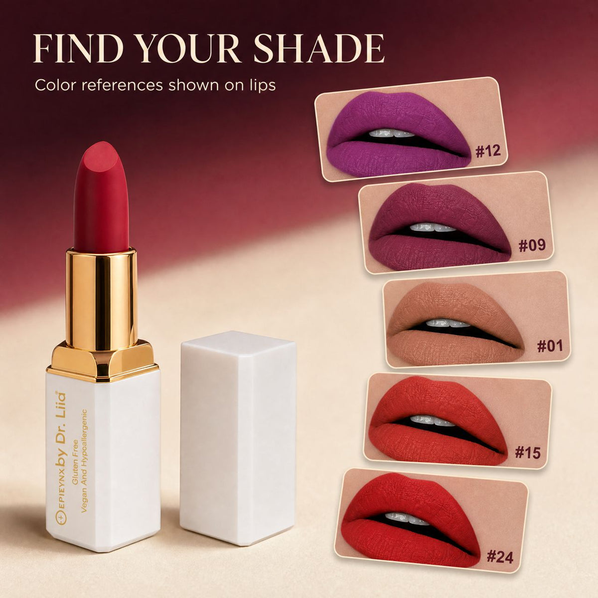 EpiLynx Hydrating Matte Lipstick for Dry Lips