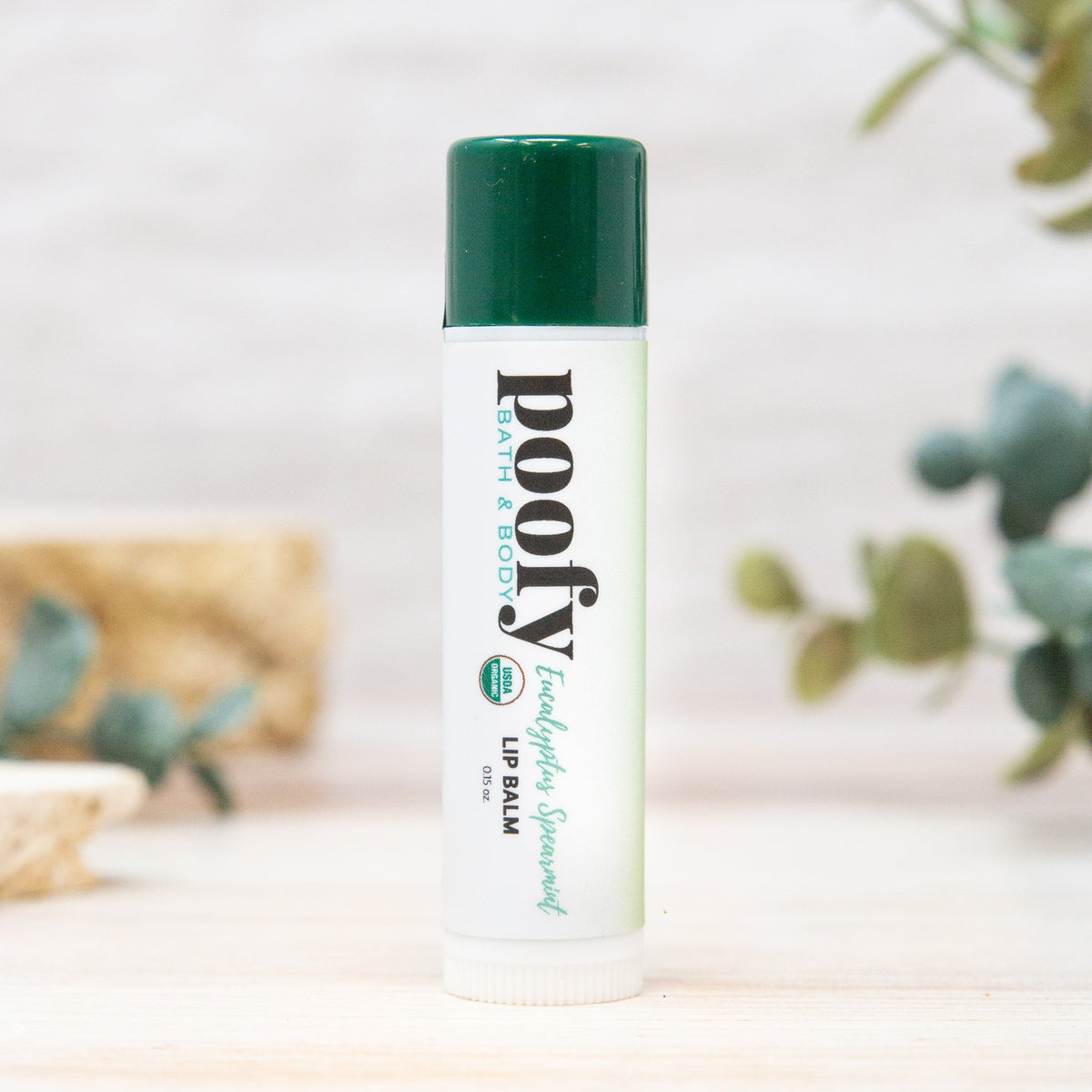 Eucalyptus Spearmint Lip Balm Organic — front label, photo 1