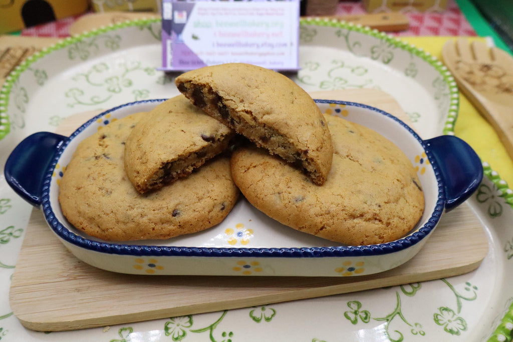 Chewy Chocolate Chip Cookies, Gluten Free, Dairy Free, Vegan, Nut & Peanut Free, Allergy Friendly snacks, Christmas in July, Cookie Gifts