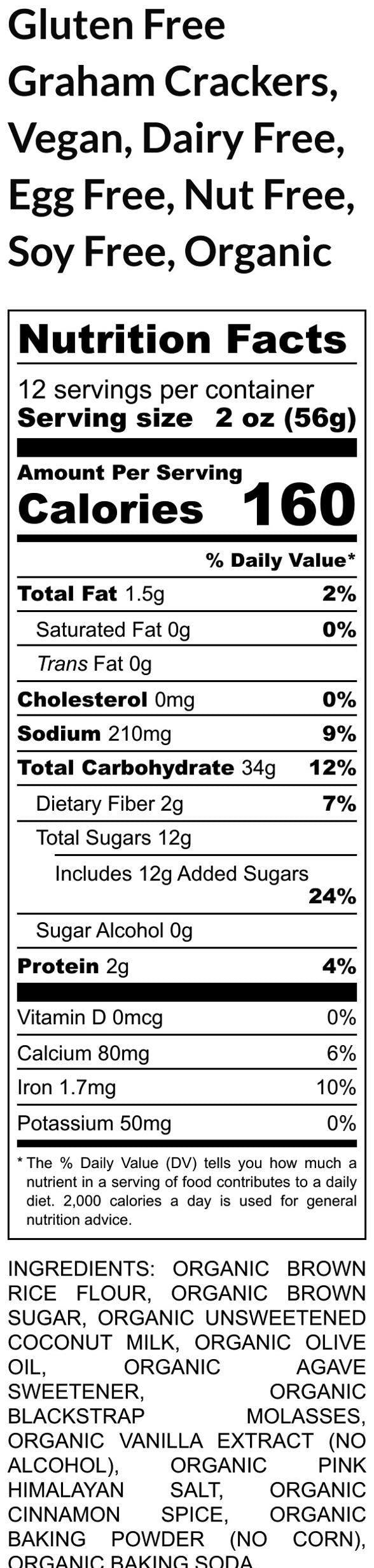 Gluten Fre Graham Crackers, Dairy Free, Vegan, Egg Free, Nut Free, Organic Healthy Snacks, Low Sugar, Smores, Camping, School Safe, Cinnamon