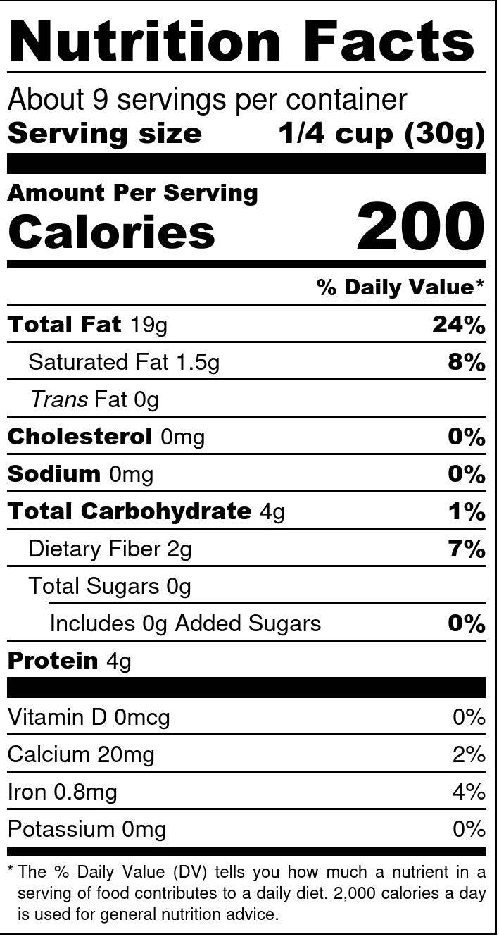 Walnuts, 1/2s & Pieces — nutrition facts label, photo 3